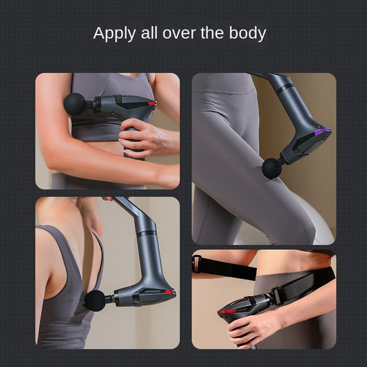 Extended Handle Fascia Massage Gun with Pull Strap – Deep Tissue Vibration Massager for Full Body Muscle Relief