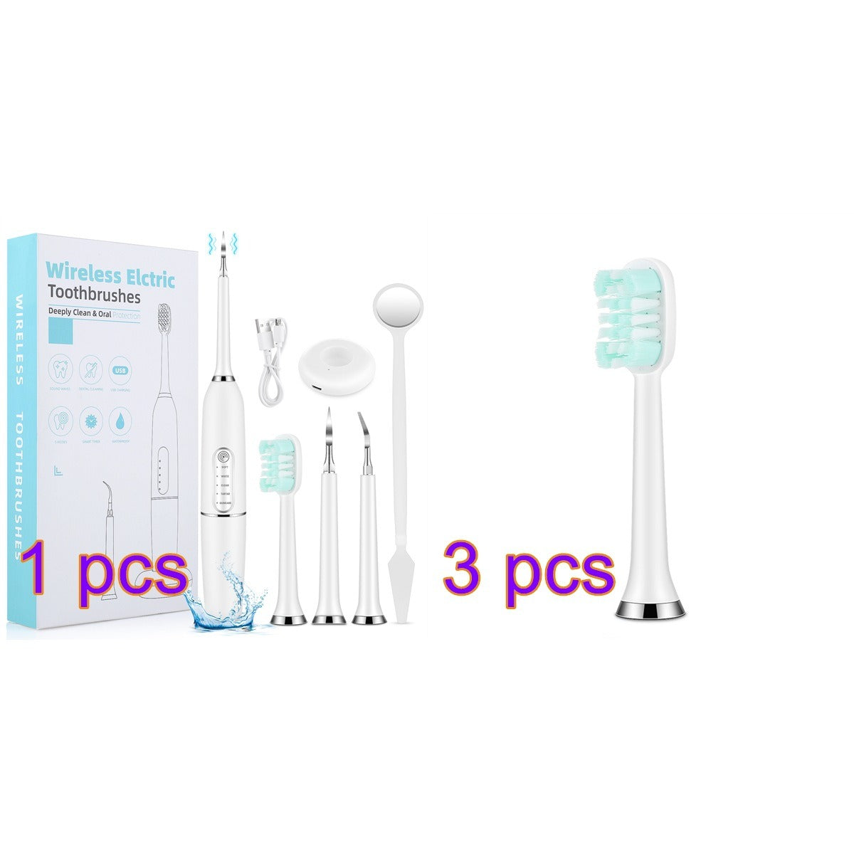 Portable Electric Tooth Scaler – IPX7 Waterproof Dental Plaque & Tartar Remover