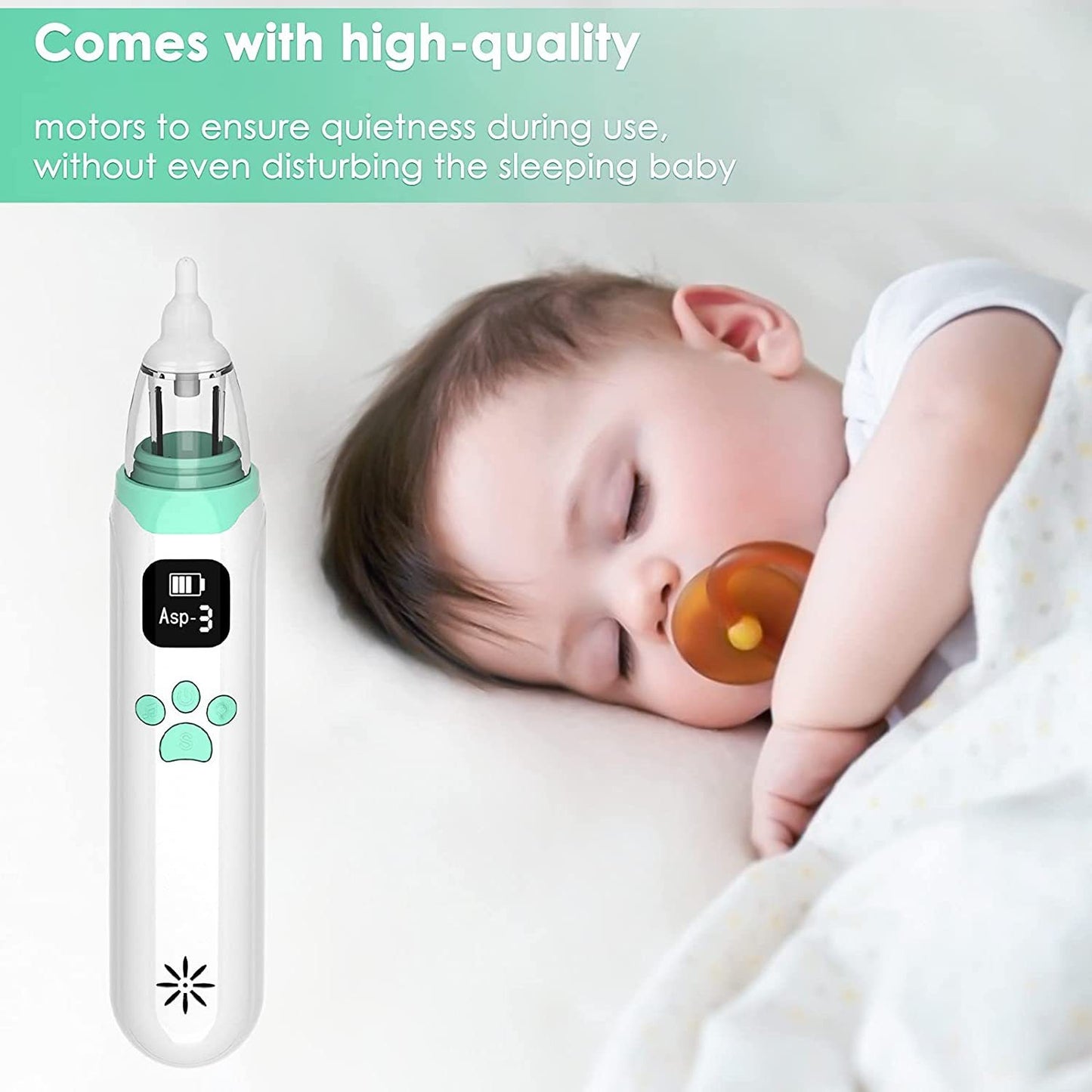 Electric Baby Nasal Aspirator – Rechargeable Portable Nose Cleaner for Infants & Toddlers