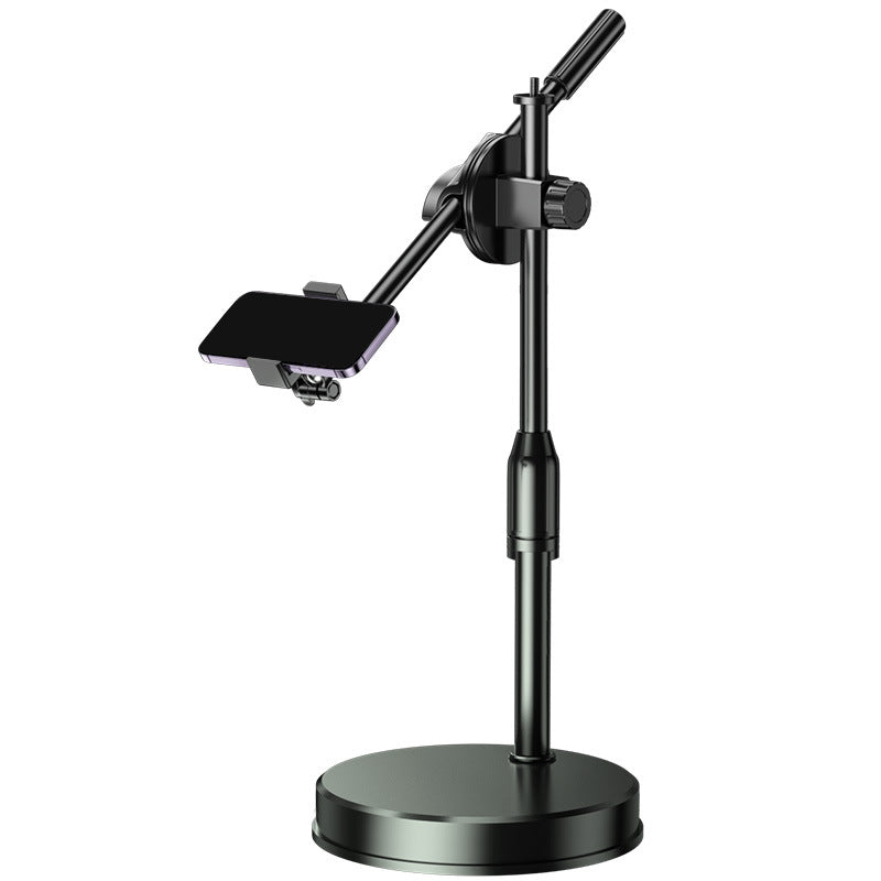 Adjustable Overhead Phone Stand with Fill Light – Dual Camera Desktop Mount for Food Photography, Drawing & Live Streaming