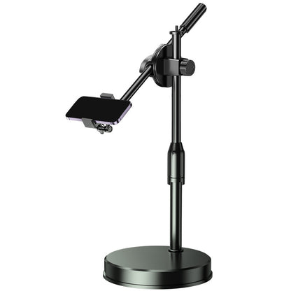 Adjustable Overhead Phone Stand with Fill Light – Dual Camera Desktop Mount for Food Photography, Drawing & Live Streaming