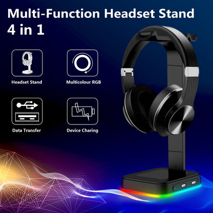 RGB Gaming Headphone Stand – Color-Changing LED Earphone Holder for Desk & E-Sports Setup