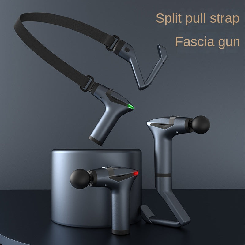 Extended Handle Fascia Massage Gun with Pull Strap – Deep Tissue Vibration Massager for Full Body Muscle Relief