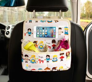 High Quality Double Canvas Car Organizer for Kids – Back Seat Storage Bag for Toys, Snacks & Essentials