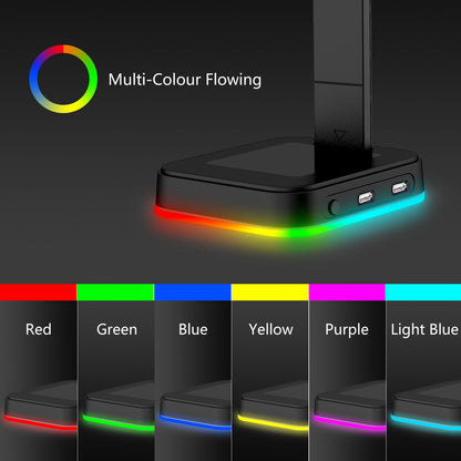 RGB Gaming Headphone Stand – Color-Changing LED Earphone Holder for Desk & E-Sports Setup