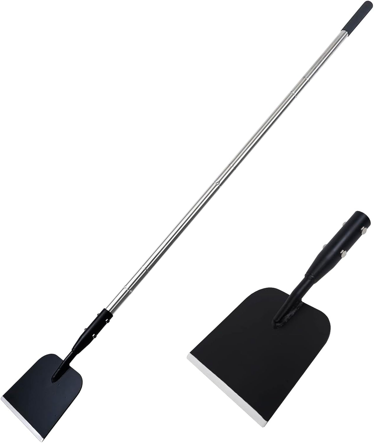 Flat Shovel with Adjustable Stainless Steel Handle – Carbon Steel Blade, Snow, Weeding & Earthwork