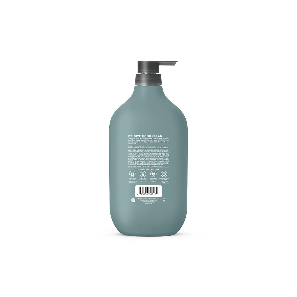Method Men's Body Wash – Sea + Surf Scent, Plant-Based Cleanser, Paraben-Free, 28 oz