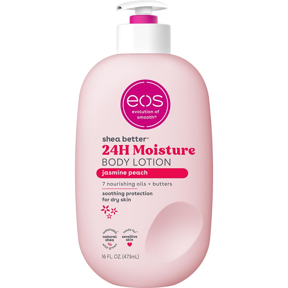 eos Shea Better Body Lotion – Vanilla Cashmere, 24-Hour Moisture, Non-Greasy, 16 fl oz