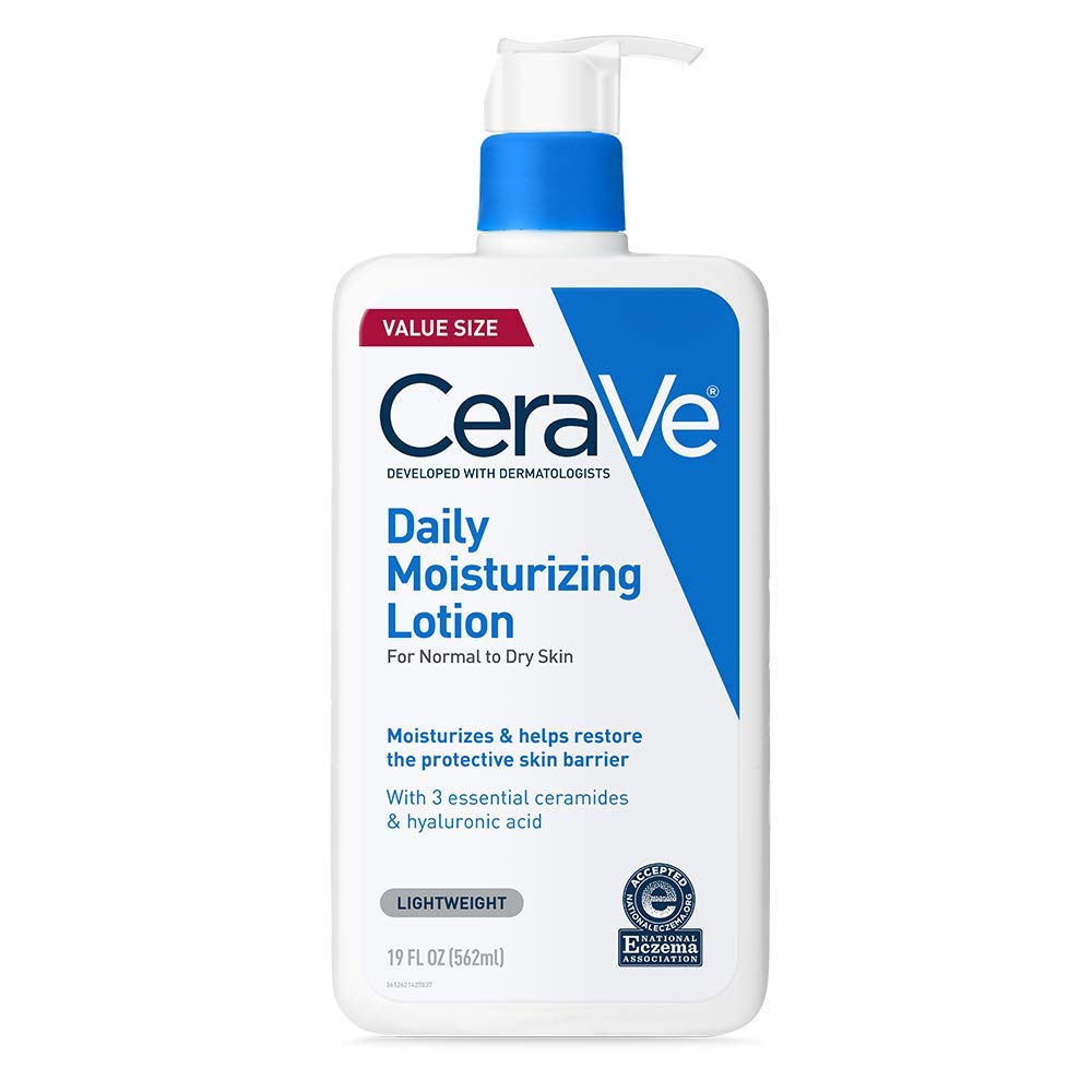CeraVe Daily Moisturizing Lotion – 24-Hour Hydration, 3 Ceramides & Hyaluronic Acid, Fragrance-Free