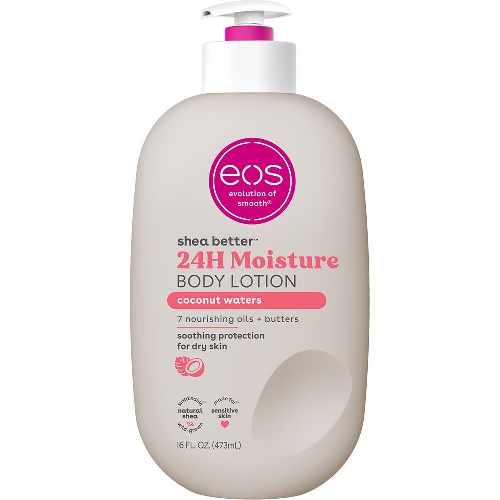 eos Shea Better Body Lotion – Vanilla Cashmere, 24-Hour Moisture, Non-Greasy, 16 fl oz