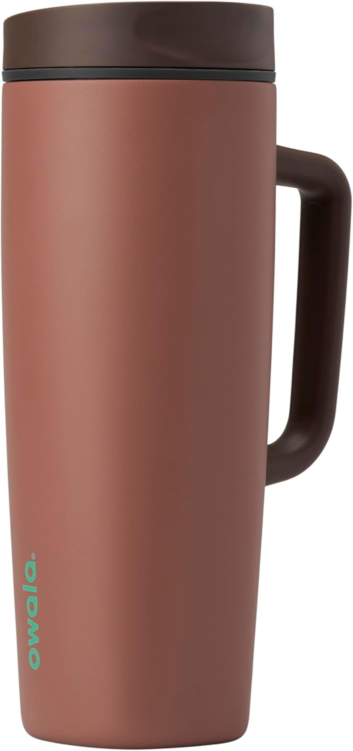 Owala SmoothSip Slider Stainless Steel Insulated Travel Mug with handle