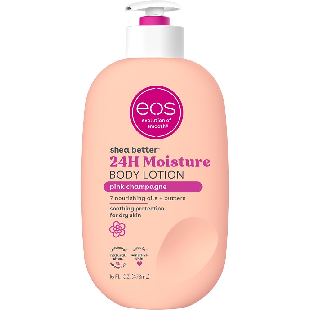 eos Shea Better Body Lotion – Vanilla Cashmere, 24-Hour Moisture, Non-Greasy, 16 fl oz