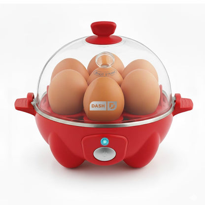 DASH Electric Rapid Egg Cooker – 6-Egg Capacity, Auto Shut-Off, Hard Boiled, Poached & Scrambled