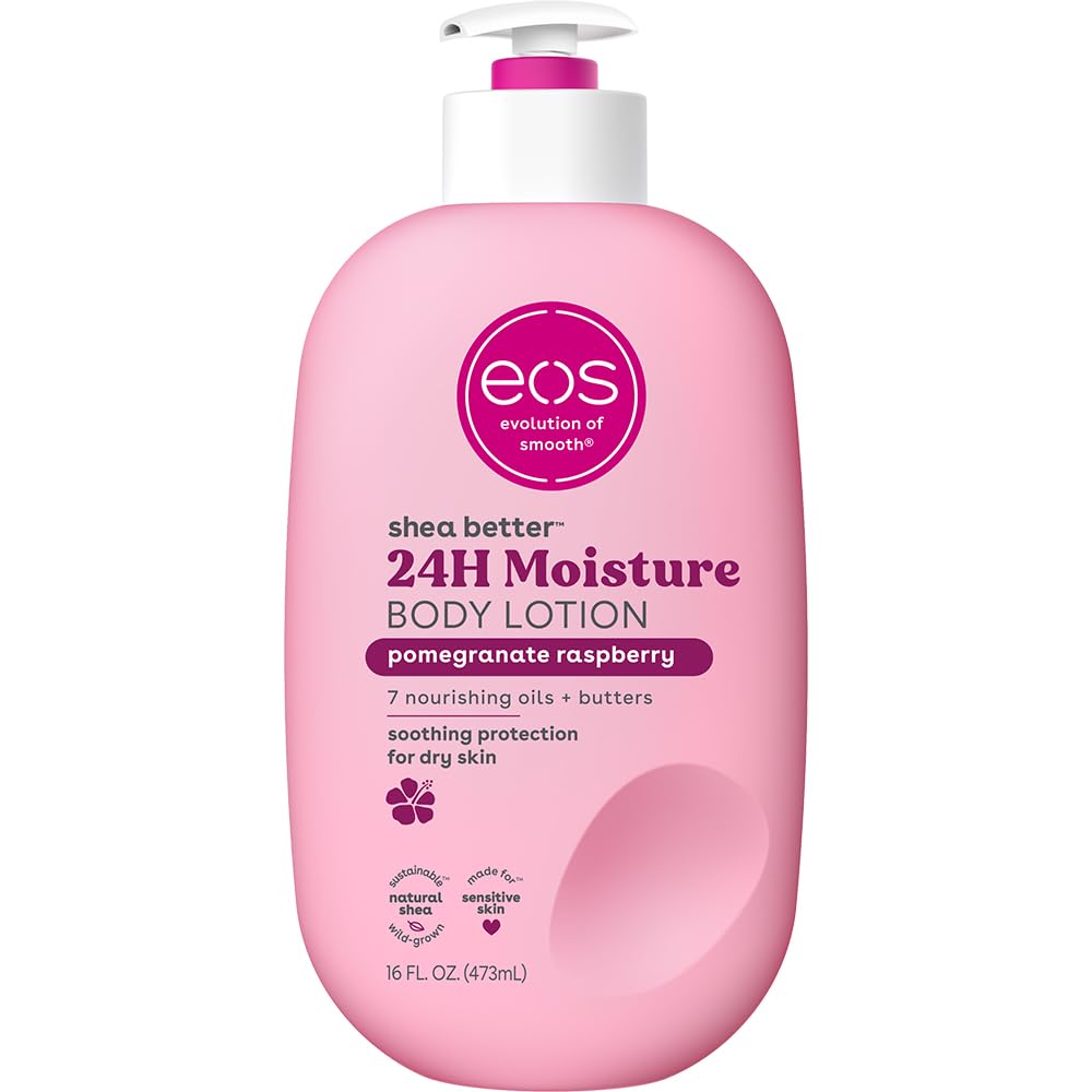 eos Shea Better Body Lotion – Vanilla Cashmere, 24-Hour Moisture, Non-Greasy, 16 fl oz