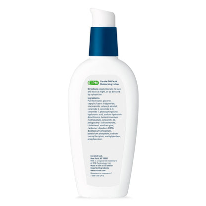 CeraVe PM Facial Moisturizing Lotion – Oil-Free Night Lotion with Ceramides & Niacinamide