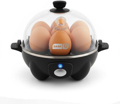 DASH Electric Rapid Egg Cooker – 6-Egg Capacity, Auto Shut-Off, Hard Boiled, Poached & Scrambled