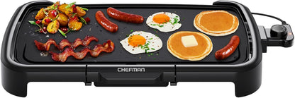 Chefman XL Nonstick Electric Griddle – 10"×20" Surface, 200–420°F, Dishwasher Safe, 1500W