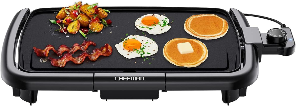 Chefman XL Nonstick Electric Griddle – 10"×20" Surface, 200–420°F, Dishwasher Safe, 1500W