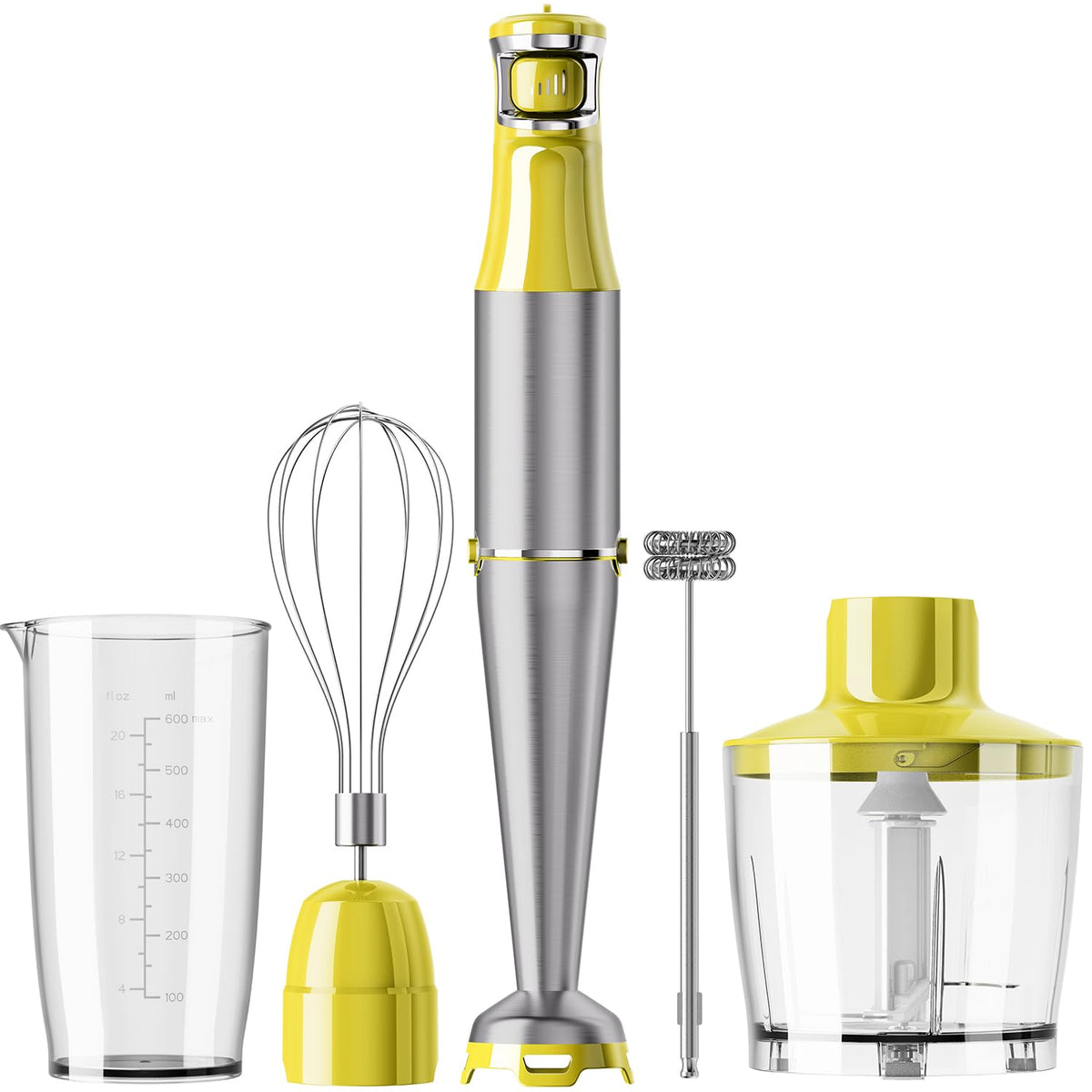 Turelar 1100W Immersion Blender Set – 5-Speed Hand Blender with Whisk, Frother & Food Processor, BPA-Free