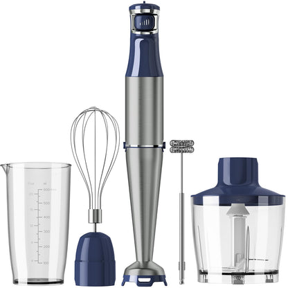 Turelar 1100W Immersion Blender Set – 5-Speed Hand Blender with Whisk, Frother & Food Processor, BPA-Free