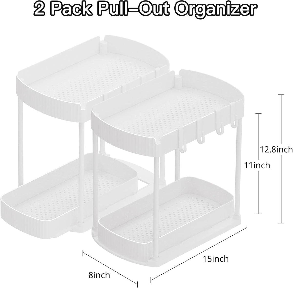 2 Pack Multi-Purpose Pull-Out Storage Organizers