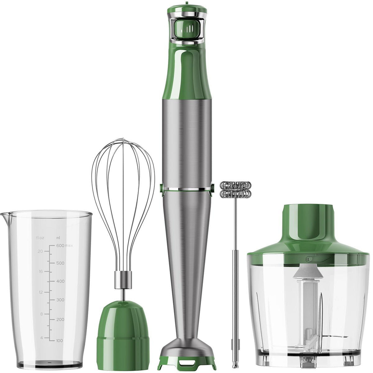 Turelar 1100W Immersion Blender Set – 5-Speed Hand Blender with Whisk, Frother & Food Processor, BPA-Free