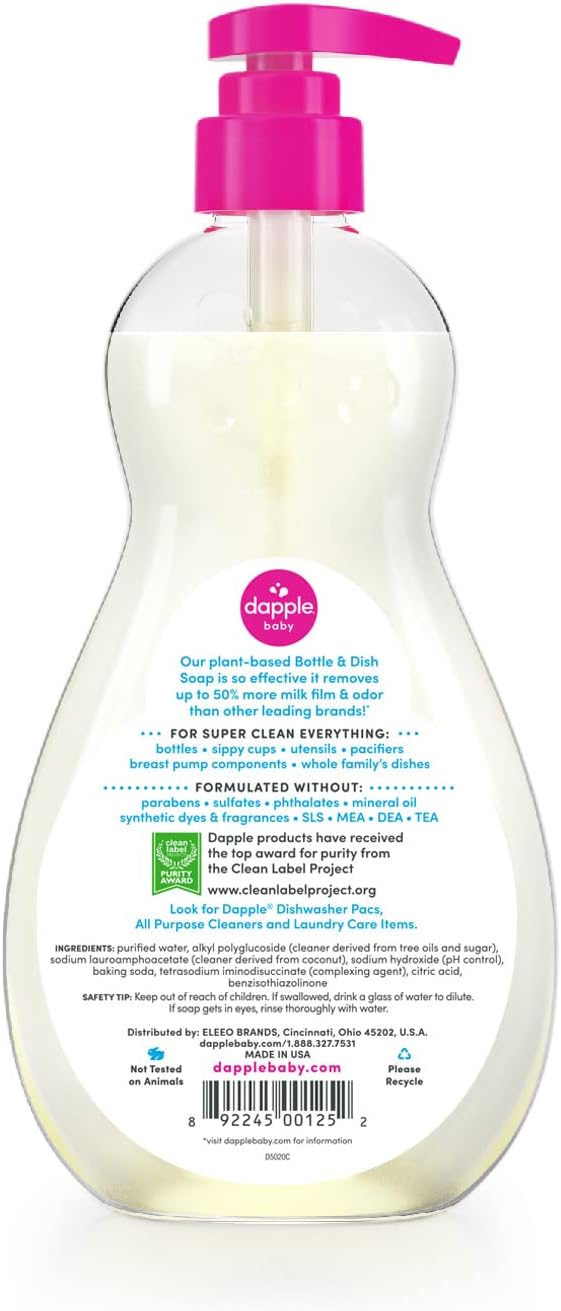 Dapple Baby Bottle Soap, 16.9 Fl Oz (Pack of 3)