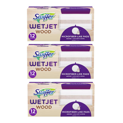Swiffer WetJet Mopping Pad Refills – 24-Count Absorb + Lock Pads, Safe on Finished Wood Floors