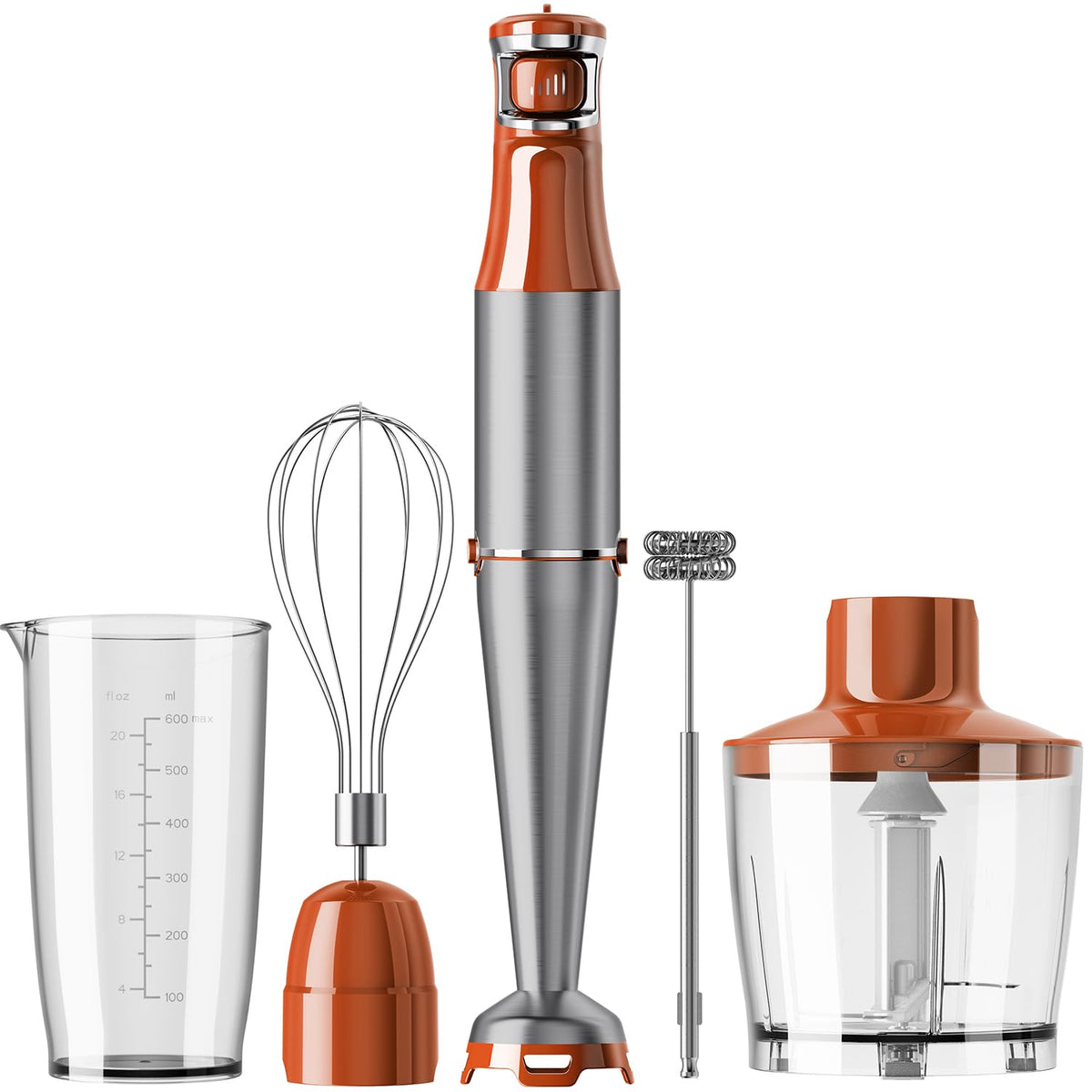 Turelar 1100W Immersion Blender Set – 5-Speed Hand Blender with Whisk, Frother & Food Processor, BPA-Free