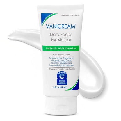 Vanicream Daily Facial Moisturizer – Ceramides, Hyaluronic Acid & Squalane, Fragrance-Free, 3 fl oz