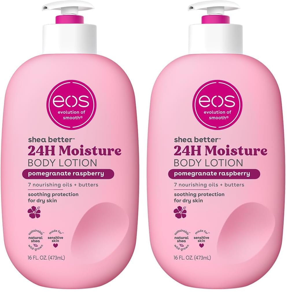eos Shea Better Body Lotion – Vanilla Cashmere, 24-Hour Moisture, Non-Greasy, 16 fl oz