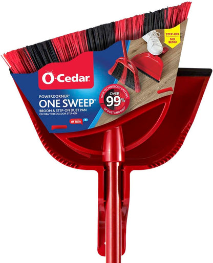 O-Cedar Sweep & Trap Broom with Step-On Dustpan – Wave Bristles Trap 99% of Dust & Dirt
