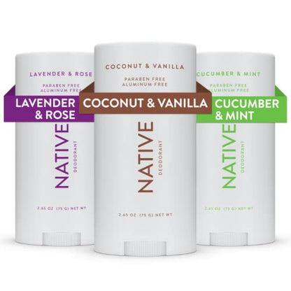 Native Aluminum-Free Deodorant – Coconut & Vanilla Scent, Naturally Derived, For Men & Women