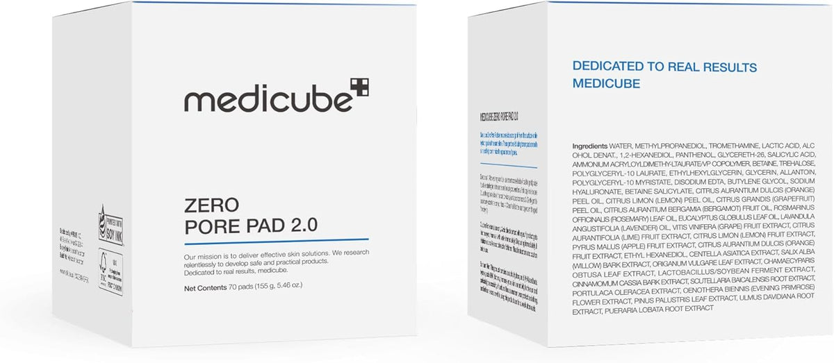 medicube Zero Pore Toner Pads 2.0 – AHA/BHA Exfoliating Pore Pads with Lavender Extract