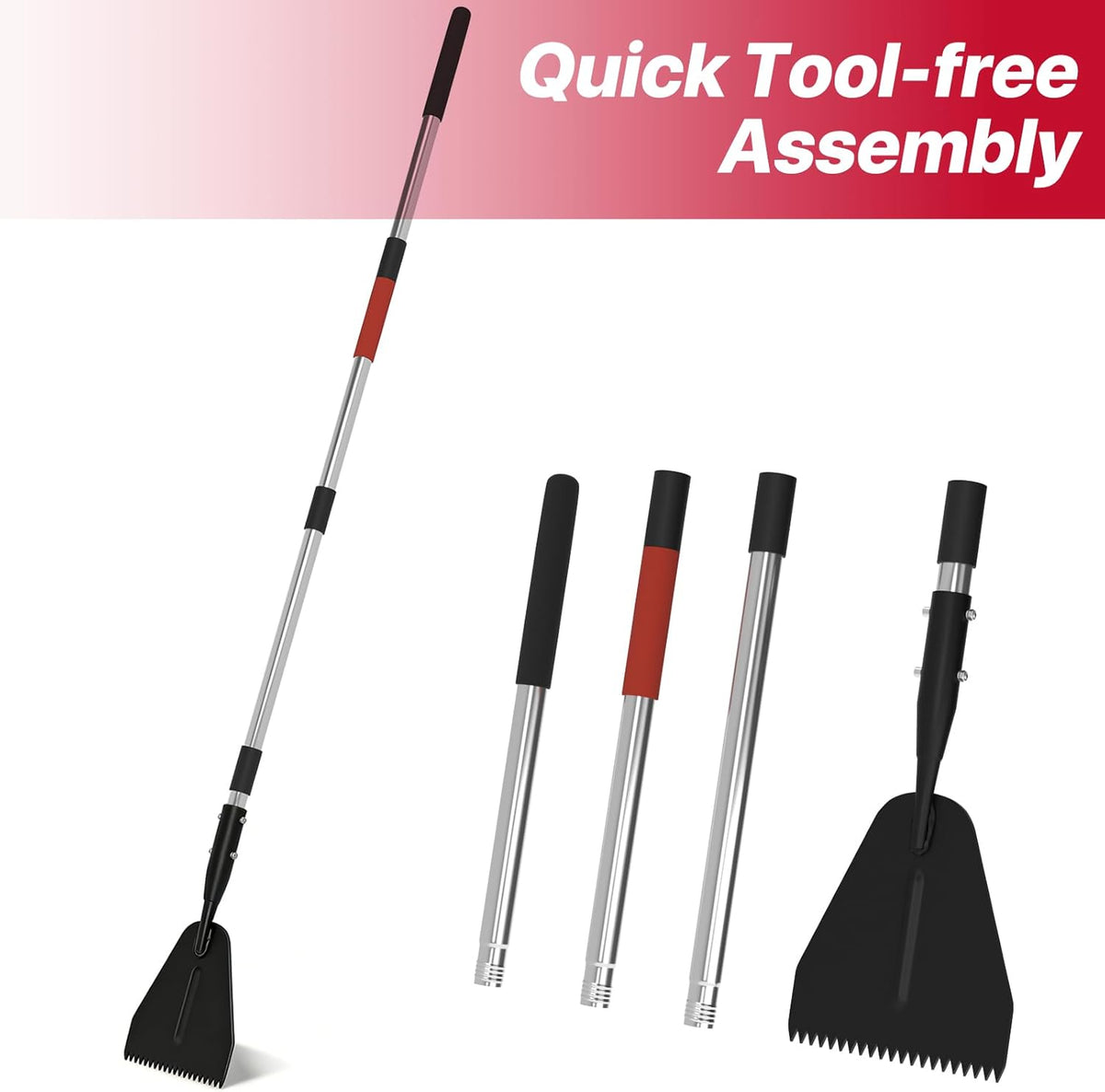62" Serrated Ice Scraper & Chopper – Forged Steel Blade, Breaks Through Thick Ice on Driveways