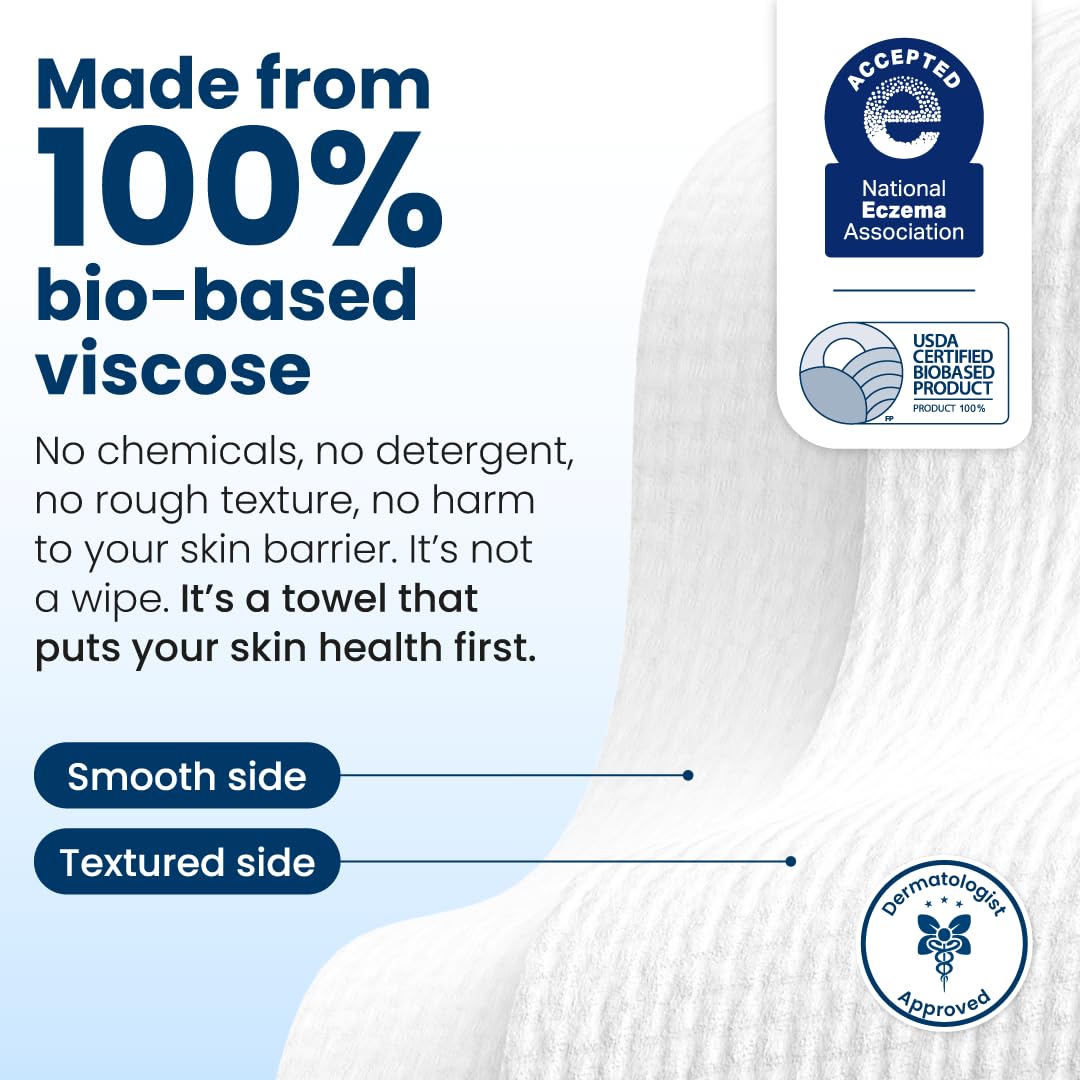 Clean Skin Club Clean Towels XL – 50 Single-Use Disposable Face Towels, Dermatologist Tested