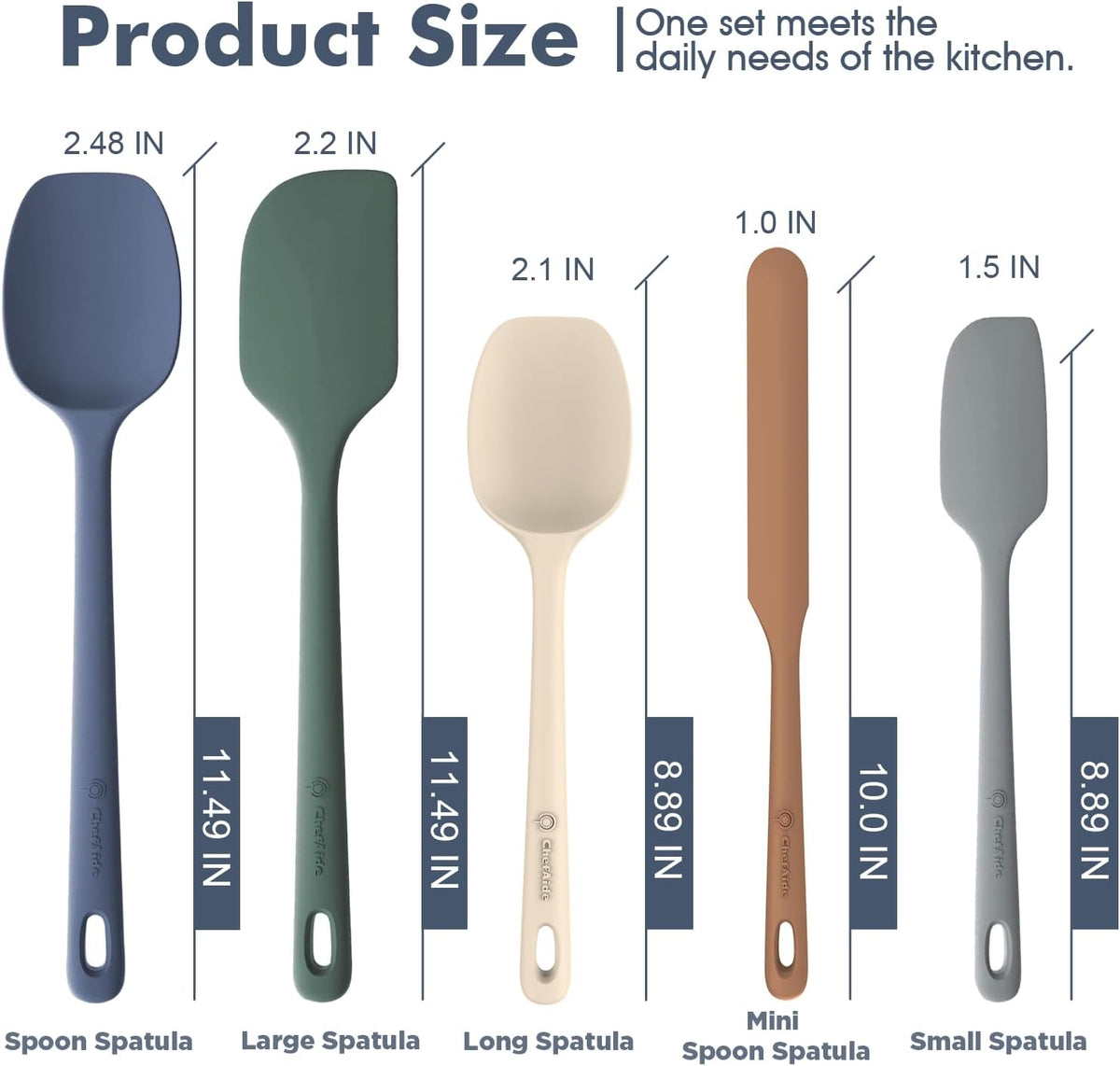 5 Pieces Silicone Spatula Set