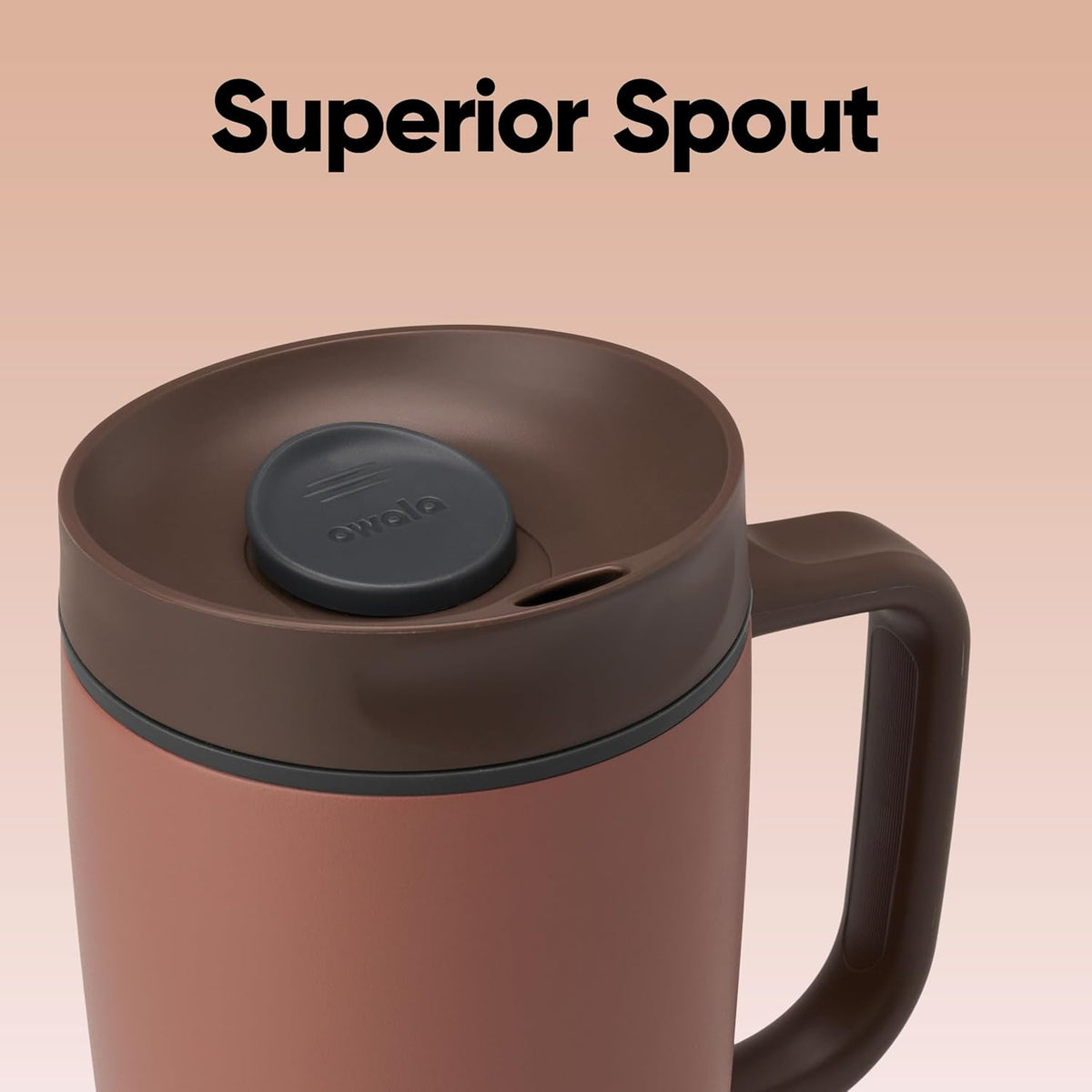 Owala SmoothSip Slider Stainless Steel Insulated Travel Mug with handle