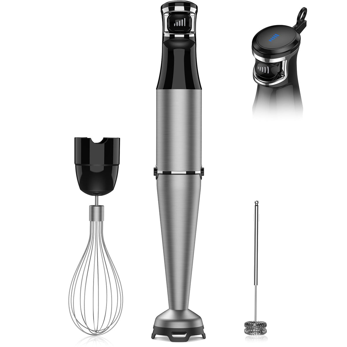 Turelar 1100W Immersion Blender Set – 5-Speed Hand Blender with Whisk, Frother & Food Processor, BPA-Free