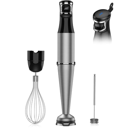 Turelar 1100W Immersion Blender Set – 5-Speed Hand Blender with Whisk, Frother & Food Processor, BPA-Free