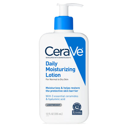 CeraVe Daily Moisturizing Lotion – 24-Hour Hydration, 3 Ceramides & Hyaluronic Acid, Fragrance-Free