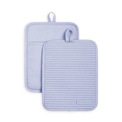 KitchenAid Ribbed Soft Silicone Pot Holder Set of 2 – Heat Resistant to 500°F, Waterproof, 7"×9"