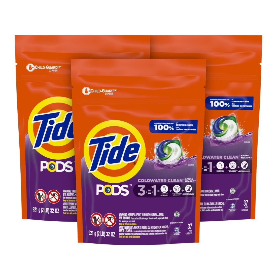 Tide PODS 3-in-1 Laundry Detergent Pacs – 112-Count, Stain Remover, Odor Fighter & Color Protector