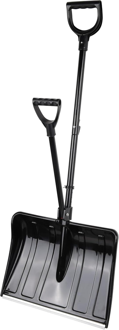 Amazon Basics 50" Ergonomic Snow Shovel – Dual-Handle, Heavy-Duty Polymer Head, Aluminum Wear Strip
