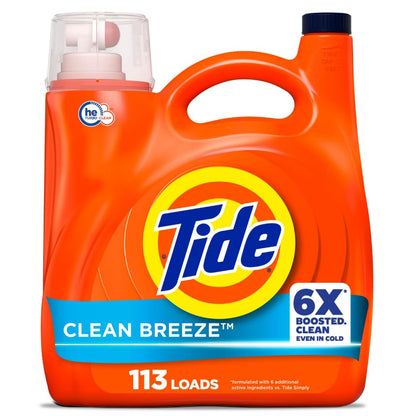 Tide Original Scent Liquid Laundry Detergent – 6X Cleaning Boost, 4X Cleaner, Fights 100% of Stains