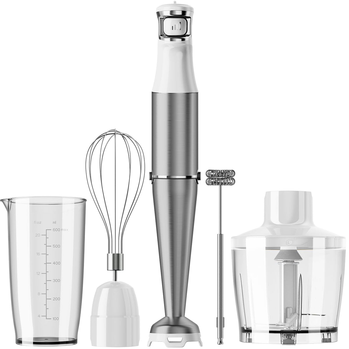 Turelar 1100W Immersion Blender Set – 5-Speed Hand Blender with Whisk, Frother & Food Processor, BPA-Free