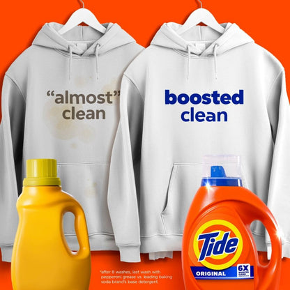 Tide Original Scent Liquid Laundry Detergent – 6X Cleaning Boost, 4X Cleaner, Fights 100% of Stains