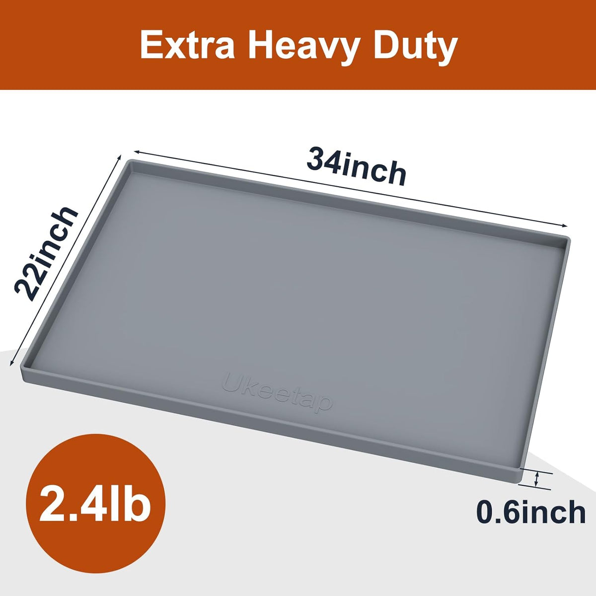 Extra Thick Waterproof Silicone Mat with Raised Edge