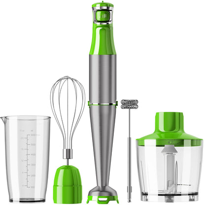 Turelar 1100W Immersion Blender Set – 5-Speed Hand Blender with Whisk, Frother & Food Processor, BPA-Free