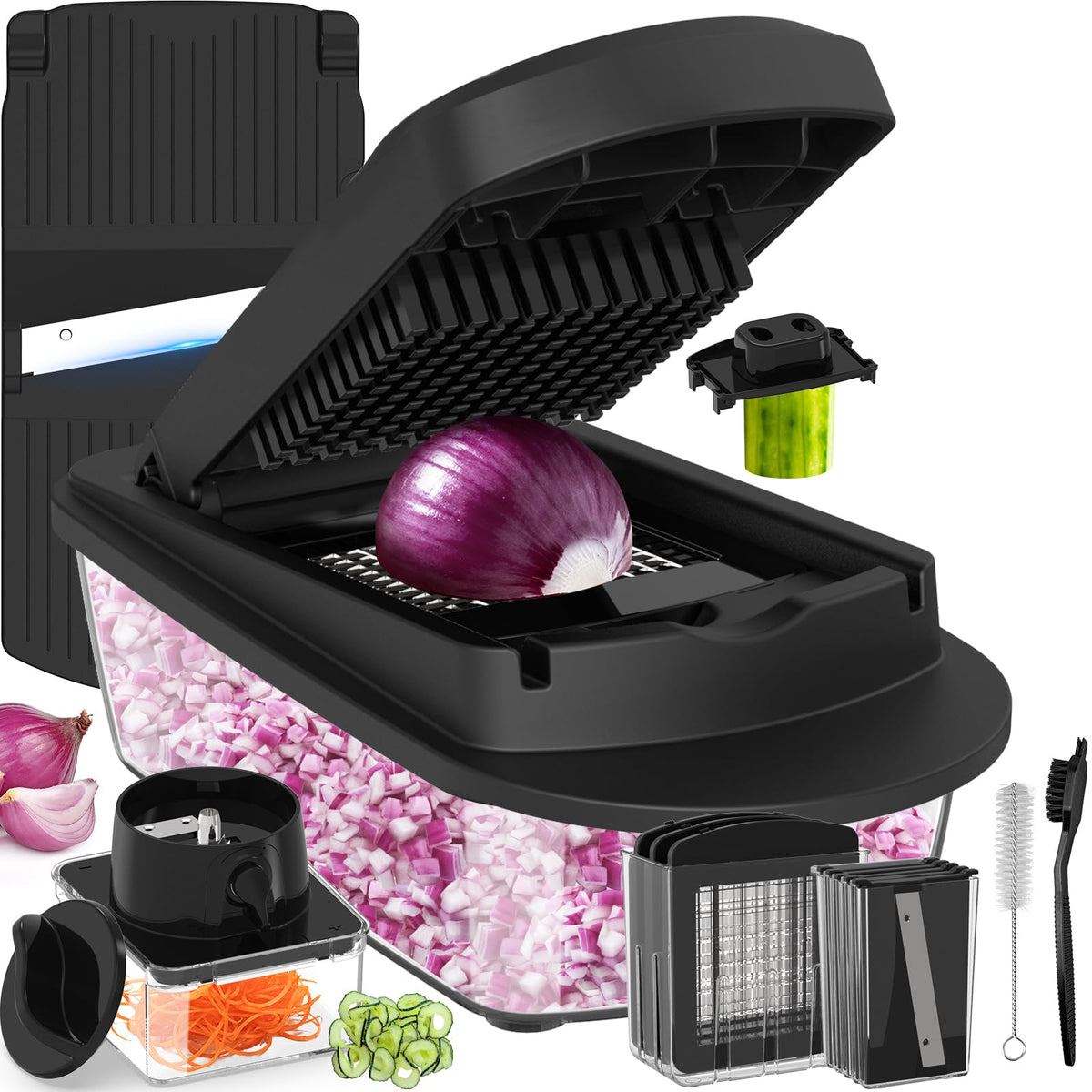 8 Blade All-in-1 Vegetable Chopper Mandoline Slicer with Container
